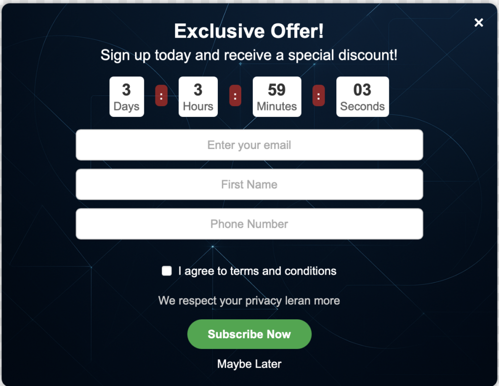 Customizable Forms Example